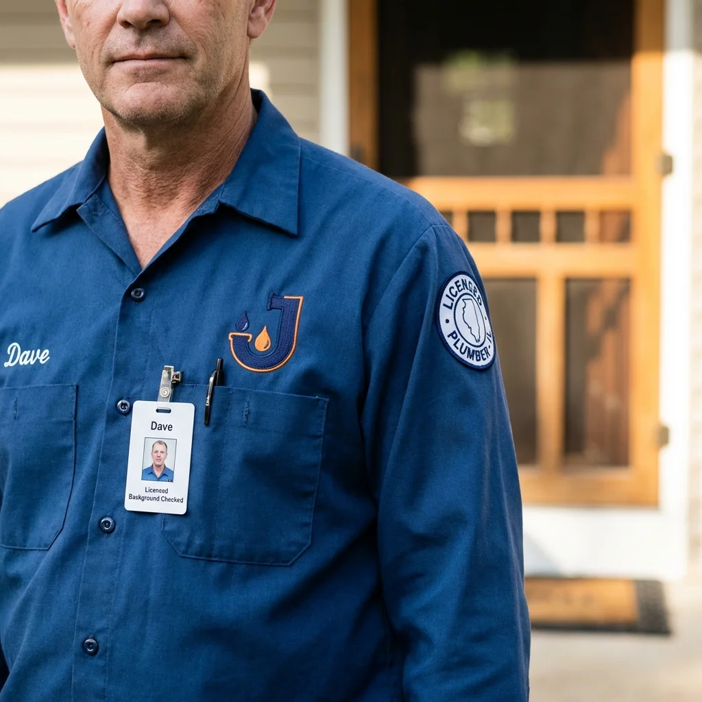 Licensed plumber showing ID badge in Gillette, WY
