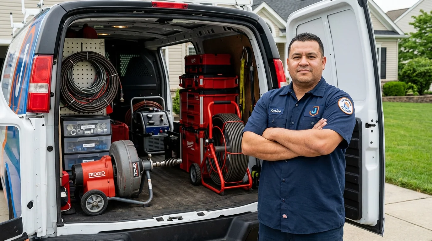Professional drain cleaning equipment and Johns Plumbing LLC plumber in Gillette