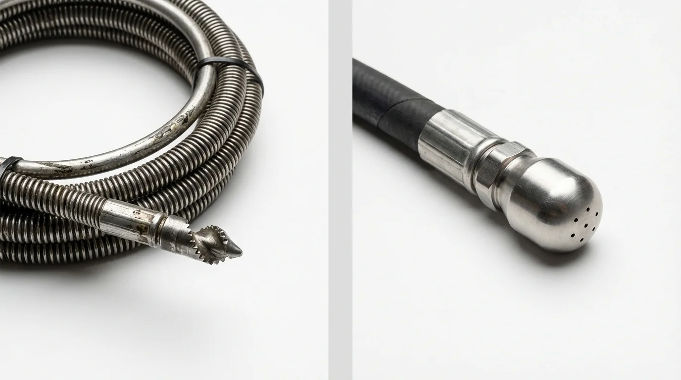 Drain snake cable and hydro jetting nozzle used for drain cleaning in Gillette, WY